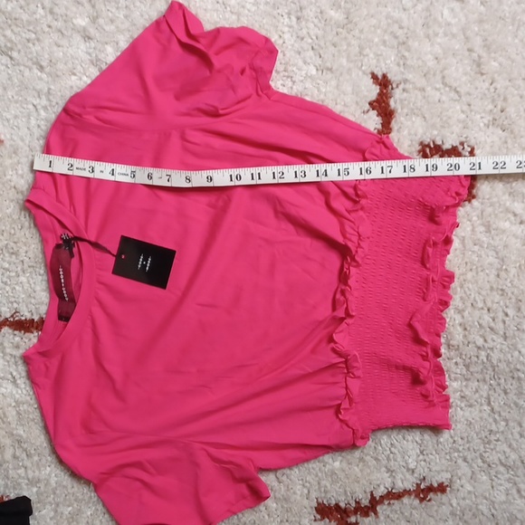 NWT- Code X Mode- Barely Cropped Tee- Hot Barbie Pink- Medium - Picture 8 of 8